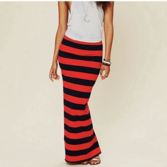 Free People Stripe Column Convertible Maxi Skirt - Picture 3 of 7
